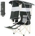 Nice C Canopy Camping Chairs 2-Pack Green With Footrest
