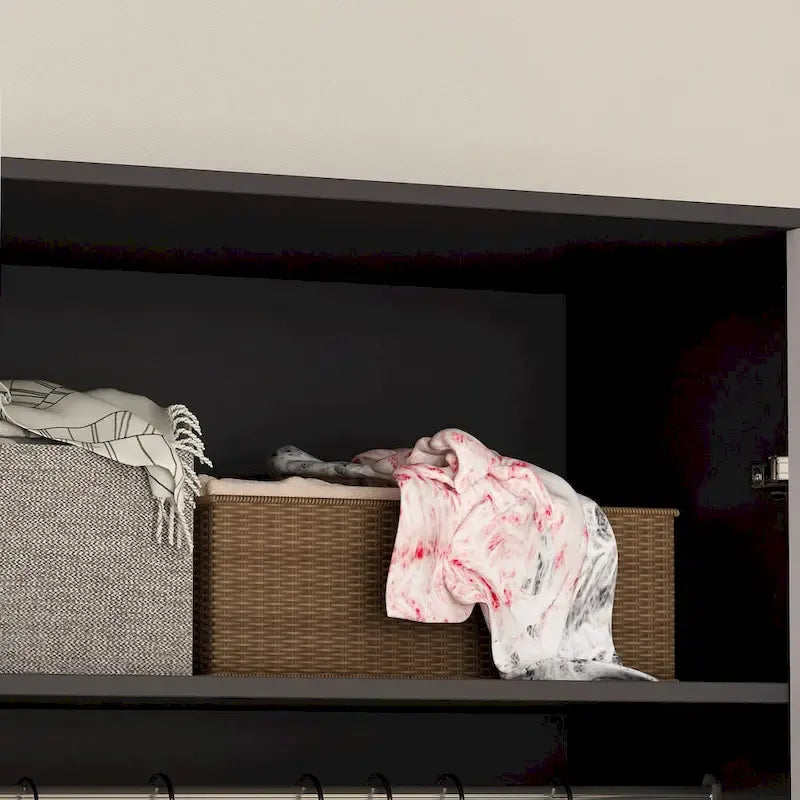 2-Door Wardrobe Closet Armoire With 2 Drawers And Clothes Rail - 70.9H x 31.5W x 19.1D