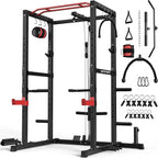 Sportsroyals Power Cage With Adjustable Cable Crossover System, 1600 lbs, Red, 61.6 x 56.0 x 82.6 in - Power Cage