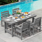 SERWALL 7-Piece HDPE Patio Dining Set, Aruba, 66.9in D x 32.2in W x 29.1in H
