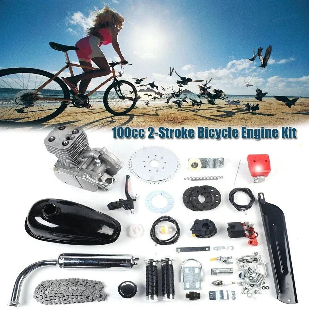 100cc Bicycle Gasoline Engine Conversion Kit, 2 Stroke CDI Ignition Air-Cooling