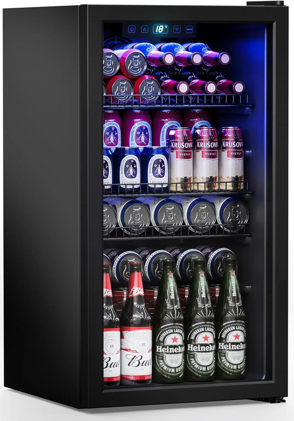 120 Can Freestanding Beverage Refrigerator Cooler, 3.2 Cu.Ft, Black