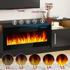 Bossin 70 Fireplace TV Stand With 36 Electric Fireplace For TVs Up To 80 - 16-Color LED Lights