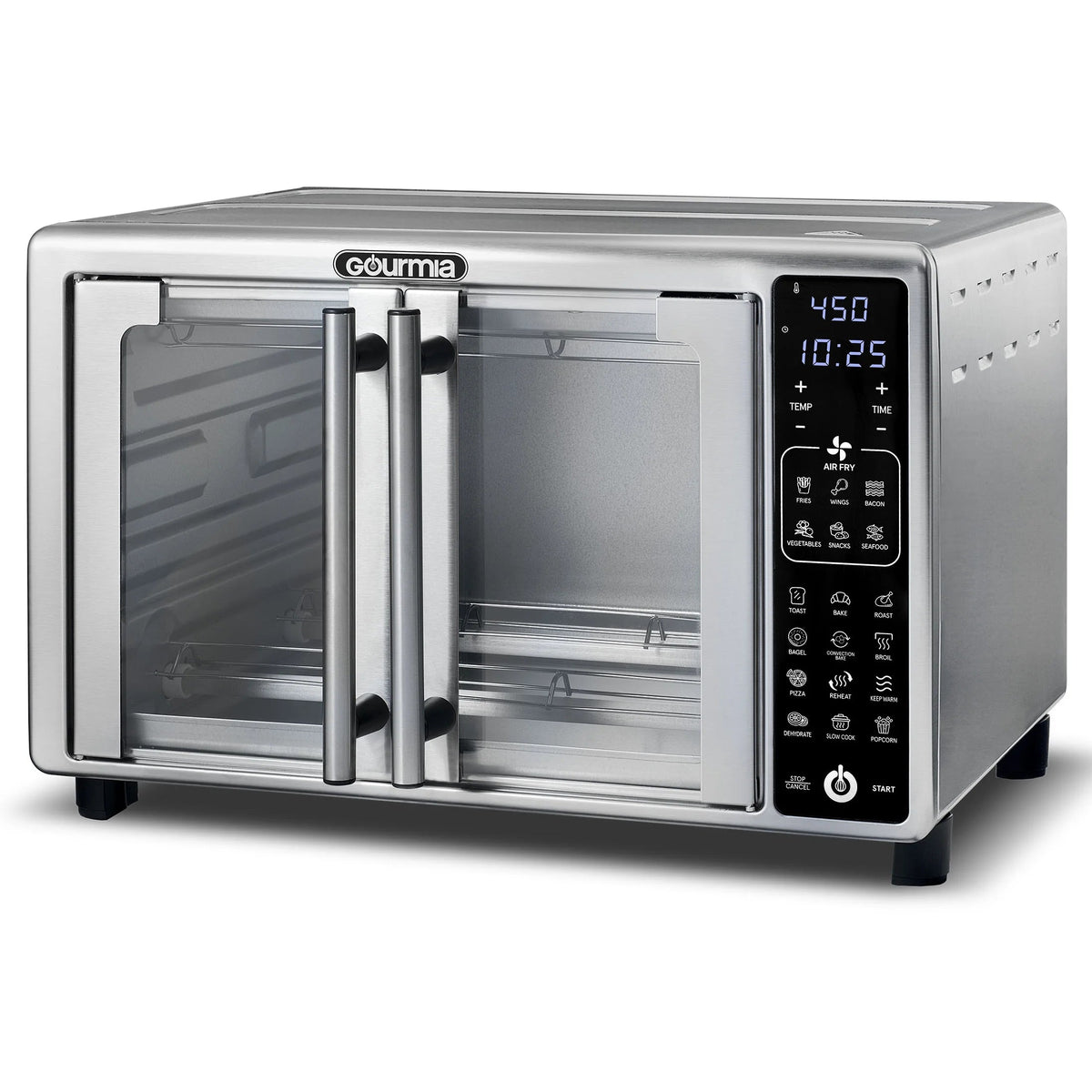 Gourmia French Door Digital Toaster Oven Air Fryer, 6-Slice, 24L, Stainless Steel - GTF2440