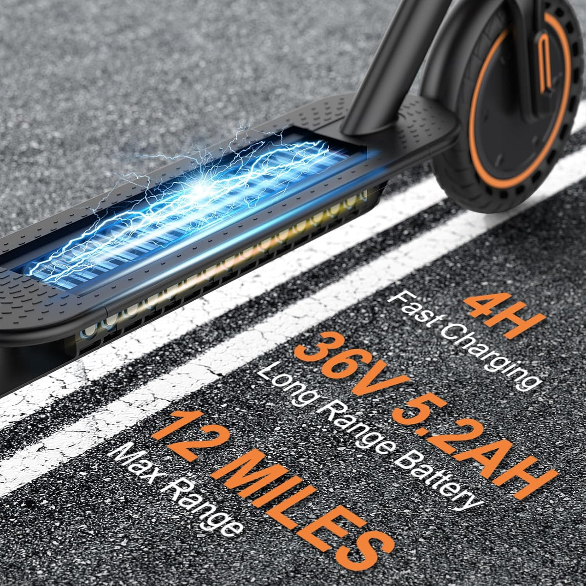 Electric Scooter 350W 16 Mph 12-Mile Range Black - Folding