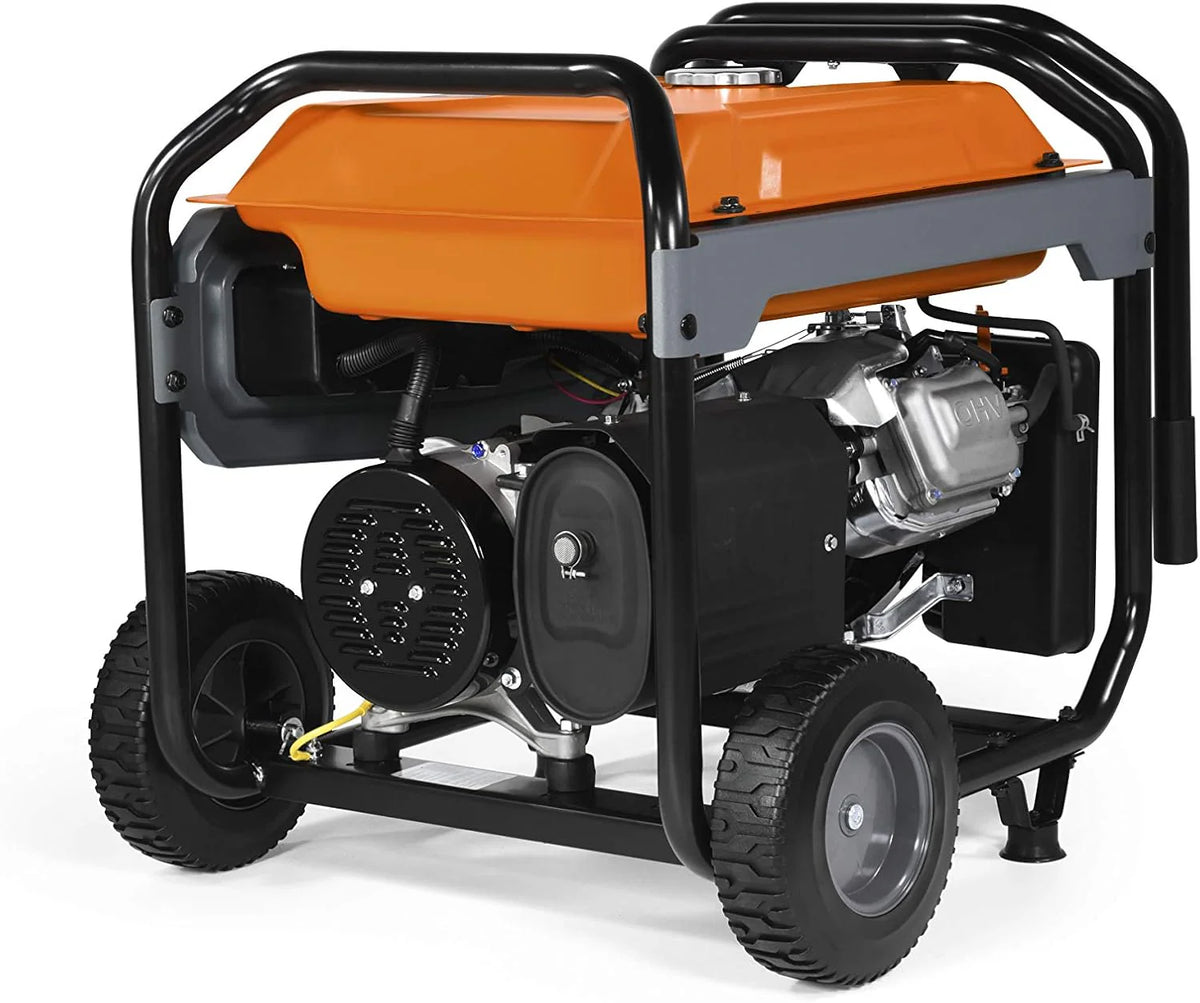 Generac Gas-Powered Portable Generator, 8,000 Watts, Electric Start, Orange/Black - 7715