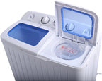 Portable Compact Twin Tub Washing Machine, 17.6 Pounds, White & Blue - Spanish Model