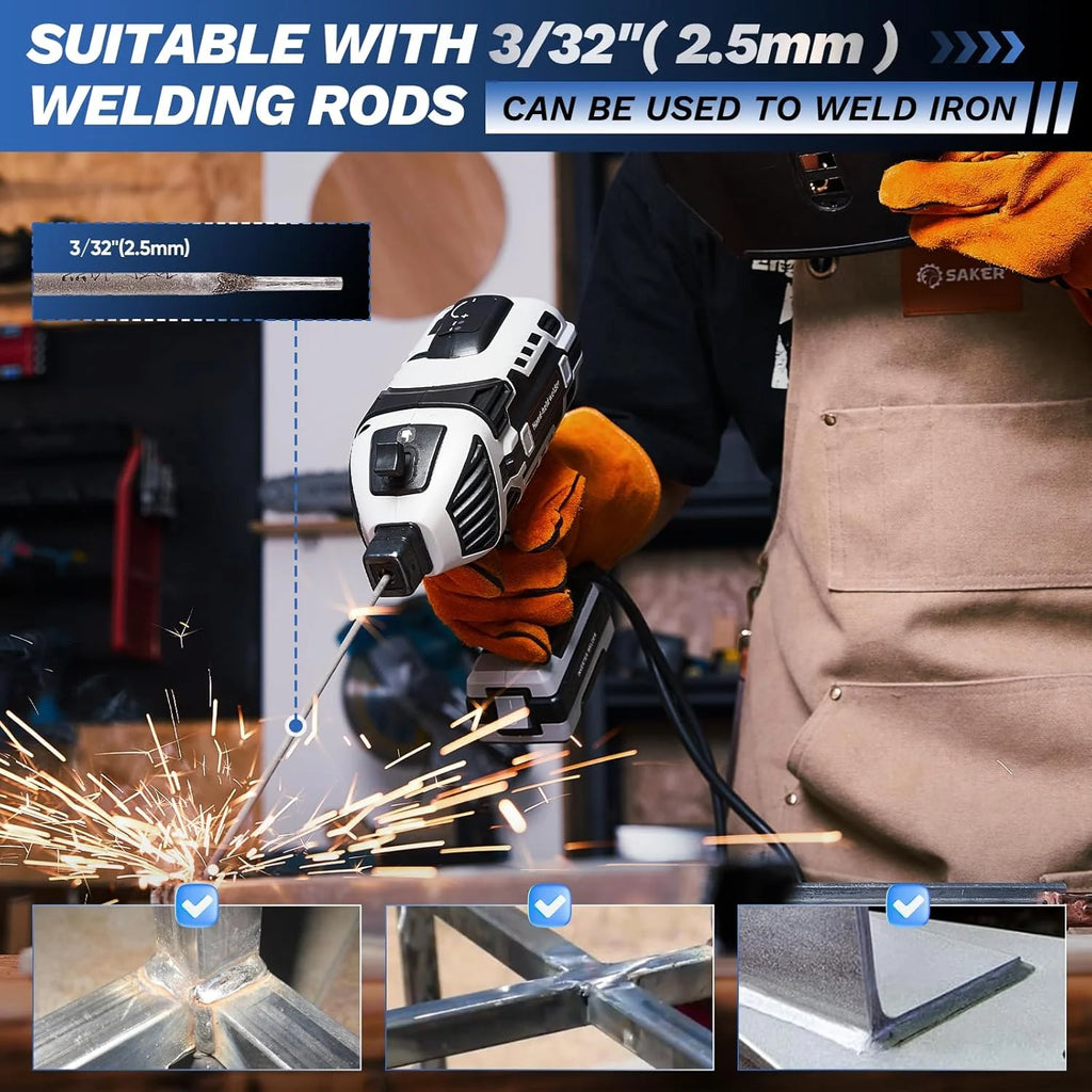 Saker Portable Handheld ARC Welder, 110V, 3/32 in Wire Rods, Grey - GJ76085-X56135