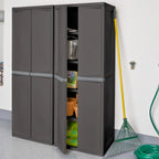Sterilite Plastic Storage Cabinet, Flat Gray, 4 Adjustable Shelves, 2 Pack - 01423V01 / 0142
