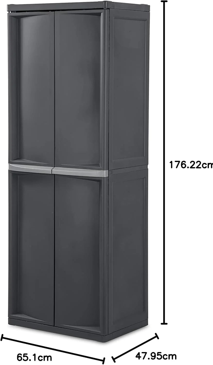 Sterilite Plastic Storage Cabinet, Flat Gray, 4 Adjustable Shelves, 2 Pack - 01423V01 / 0142