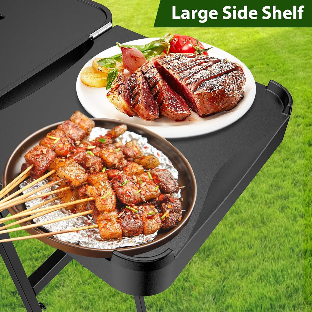 Outdoor Grill Table Cart 57x24x35 Carbon Steel Black