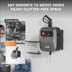Giraffe Tools Wall-Mounted Pressure Washer, 2500 PSI, 2.2 GPM, 65 FT Hose, Dark Silver - G20 Pro