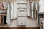 Rubbermaid Configurations Custom Closet Kit 4-8 Ft White Finish - Adjustable Metal Wire Shelving