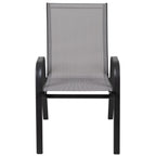 Emma + Oliver Outdoor Stack Chairs, Gray, 4 Pack, 21.25in W x 29in D x 36in H