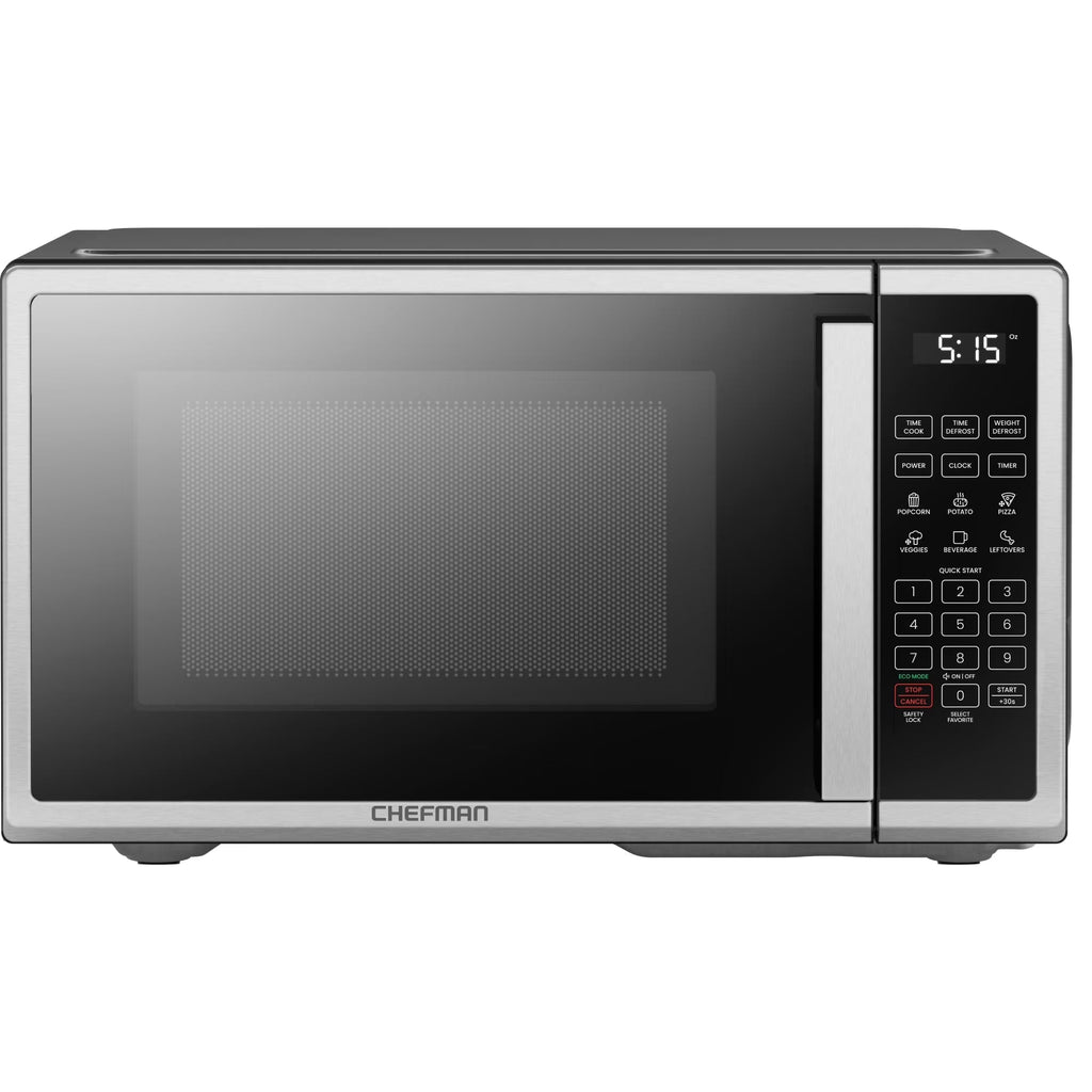 Chefman Countertop Microwave Oven, 0.9 Cu Ft, 900 Watts, Stainless Steel - CRJ55-SS-9
