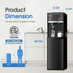 ICEVOKE Self-Cleaning Bottom-Load Water Dispenser With Ice Maker, 5 Gallon, Black