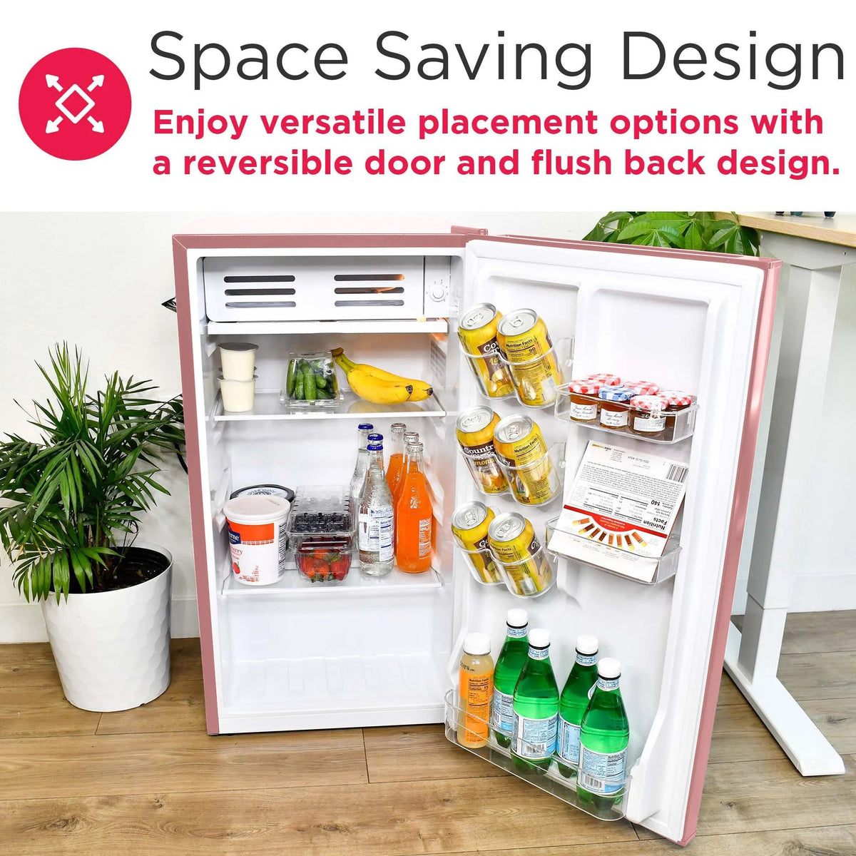 Frigidaire Retro Bar Fridge, 3.2 Cu. Ft., Pink, 65-Watt - EFR376-C-PINK