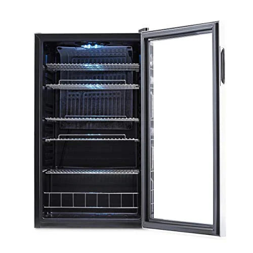 NewAir Beverage Refrigerator Cooler, 126 Cans, Stainless Steel, Right Hinge Glass Door - AB-1200