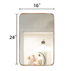 Framed Wall Vanity Mirror With Rounded Corners, 1 Piece
