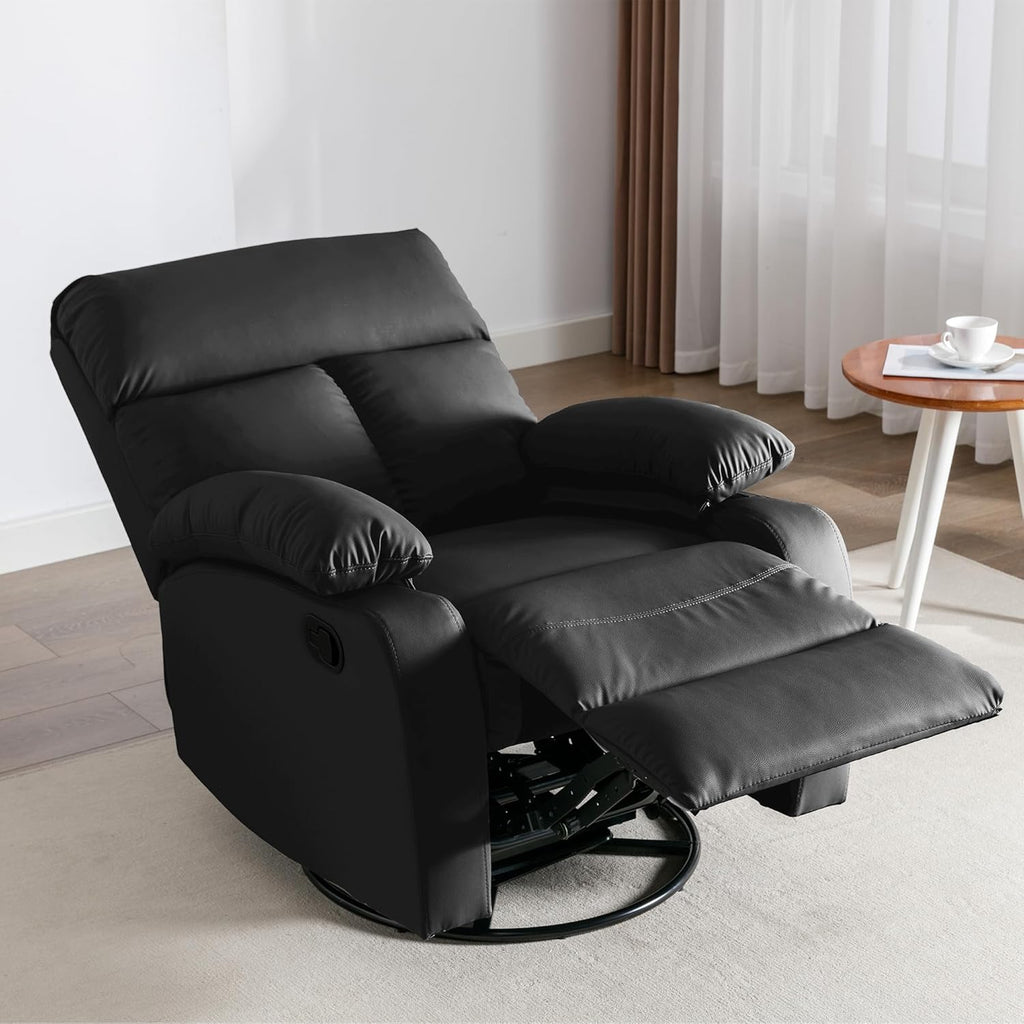 Swivel Rocker Recliner Chair For Compact Spaces - 32in D x 30.2in W x 38.9in H