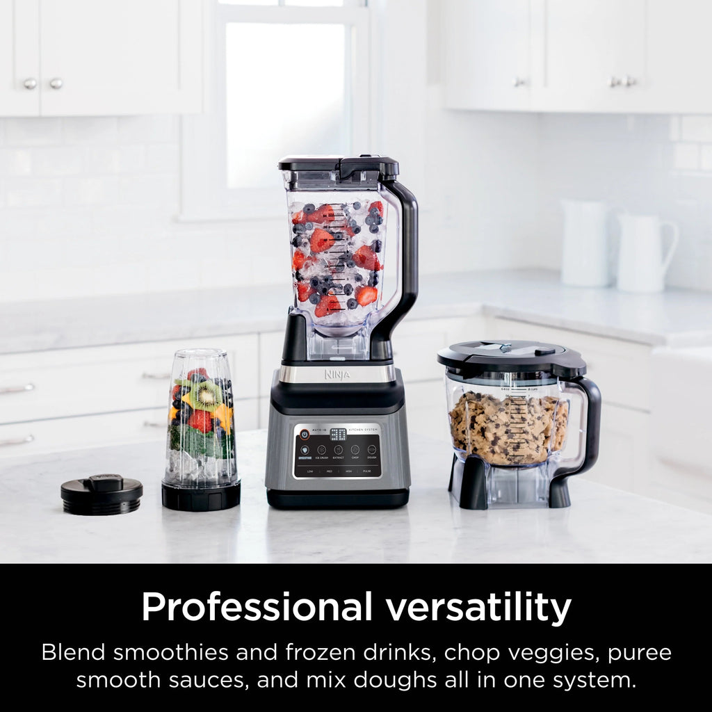 Ninja Professional Plus Kitchen System, 1400 Watts, 72 oz Blender Pitcher, 64 oz Processor Bowl, 24 oz To-Go Cups - BN800