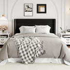 Queen Size Lift-Up Storage Bed With Wingback Headboard, Upholstered Platform Bed Frame With Hidden Storage