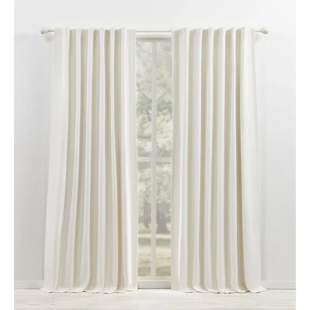 Blackout Single Window Curtain Panel, Back Tab And Rod Pocket, 100% Cotton