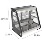 KoolMore 35 inch NSF Commercial Countertop Refrigerator Display Case, 5.6 Cu. Ft., Black And Stainless Steel - CDC-5C-BK