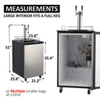 Dual-Tap Stainless Steel Beer Kegerator, 170L With Drip Tray