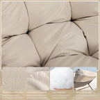 RADIATA Oversized Wicker Papasan Rocking Recliner With Footrest, 450 lbs, Beige