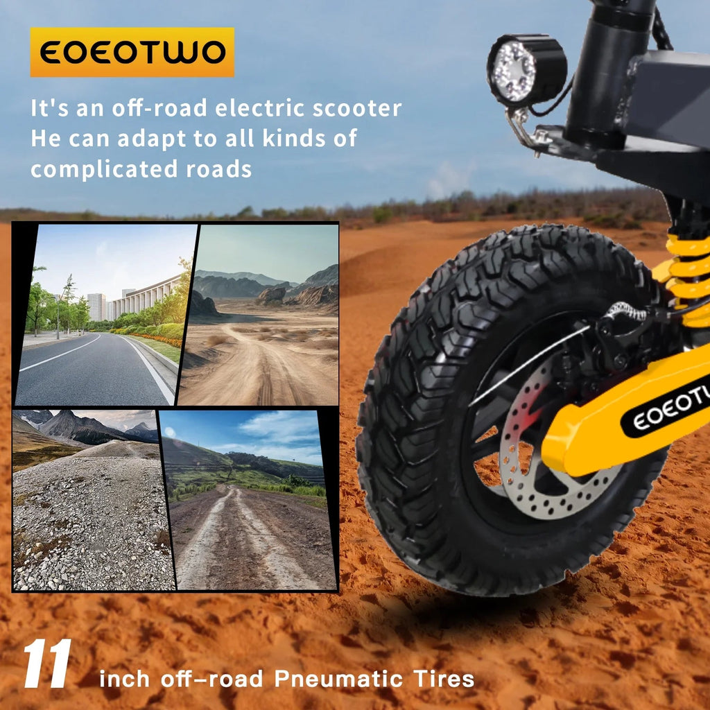 Off Road Electric Scooter For Adults, 1200W, 11 in Tires, 330 lb Load - GT06