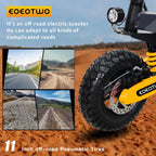 Off Road Electric Scooter For Adults, 1200W, 11 in Tires, 330 lb Load - GT06
