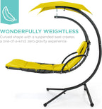 Best Choice Products Outdoor Hanging Steel Chaise Lounge Chair With Canopy, Charcoal Gray - SKY5871
