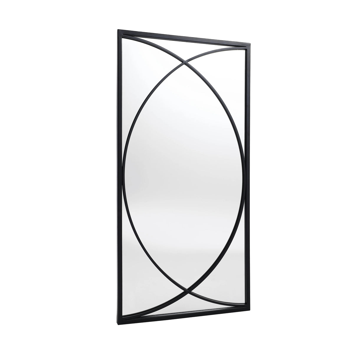 3-Piece Black Metal Rectangular Wall Mirror Set, 31.9" H x 15.75" W x 0.75" D