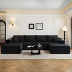 Settab Modular Sectional Sofa, 2 Seater Left-Facing Chaise, Black, 68.9 inch D x 107.5 inch W x 36.3 inch H