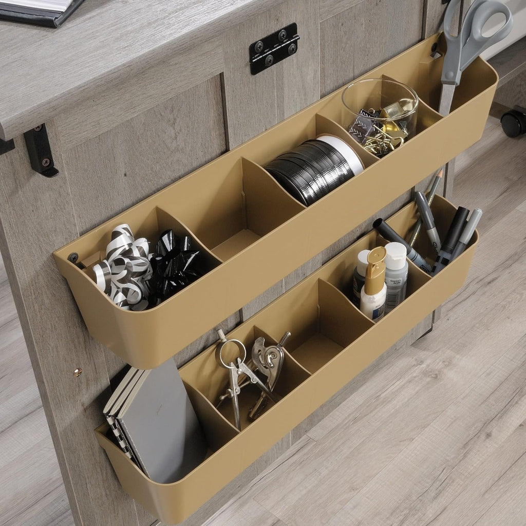 Craft Cart Rolling Sewing Storage Cabinet With Expandable Top - Mystic Oak