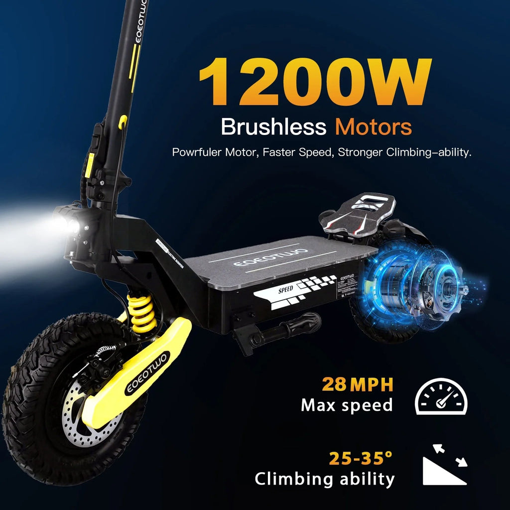 Off Road Electric Scooter For Adults, 1200W, 11 in Tires, 330 lb Load - GT06