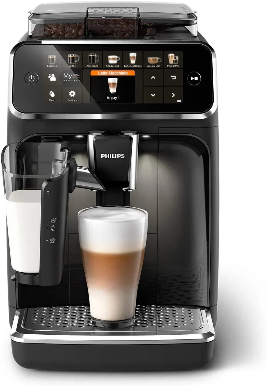 Philips Serie 5400 Automatic Coffee Machine With LatteGo Milk System, 12 Coffee Specialties, 4 User Profiles, Chrome - EP5447/90