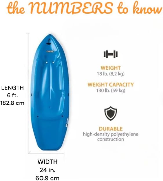 Generic Wave 6' Youth Kayak With Paddle - 6' Youth Wave Kayak
