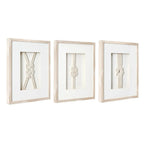3-Piece Framed Nautical Knots Wall Decor Set, Natural Finish - 14in H x 11in L x 1.25in D