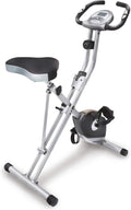 Compact Folding Exercise Bike With Bluetooth Tracking, 8 Levels, Grey