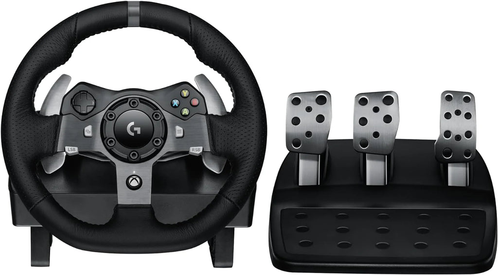 Driving Force Racing Wheel And Pedals With Force Feedback, Leather Cover, Black - G920