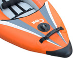 Inflatable Tandem Whitewater Kayak With High Pressure Floor, EVA Padded Seats, 120/220 - 8.5in x 36in x 13in