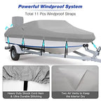 Fuprosico 600D Waterproof Winter Boat Cover With Motor Cover, 17-19 ft