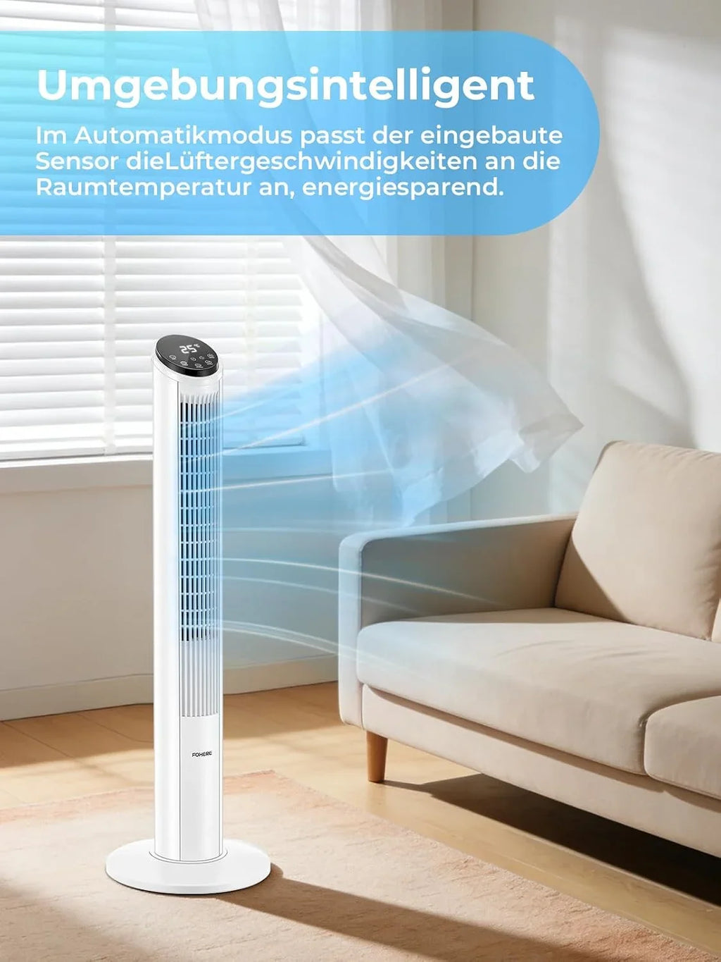 Turmventilator 102cm, 12 Geschwindigkeitsstufen