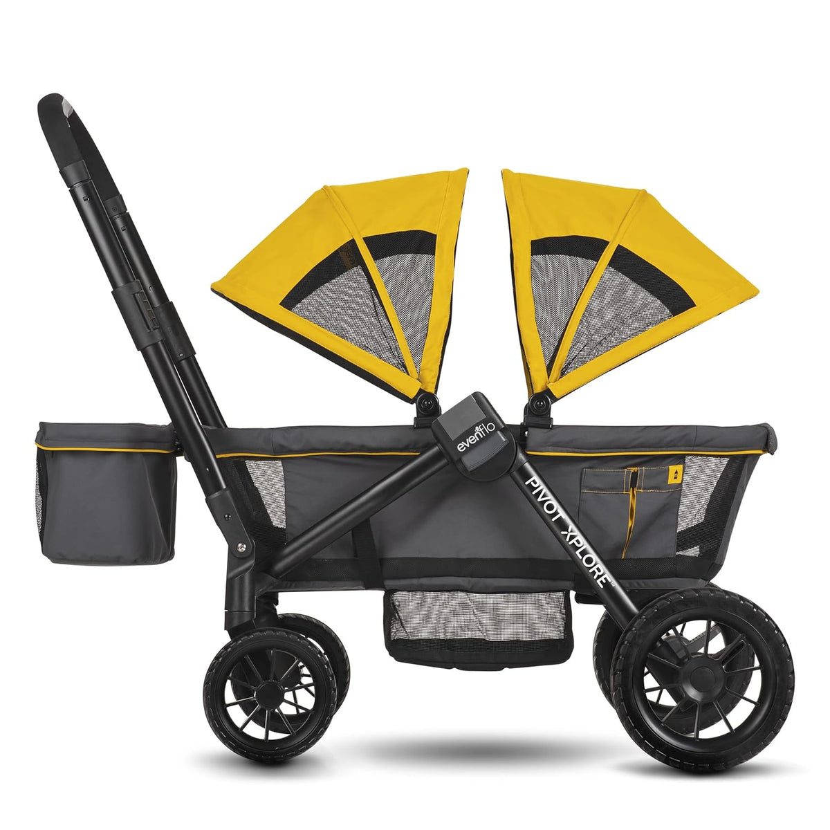2-in-1 All-Terrain Baby Stroller Wagon With Canopy And Storage - Gray