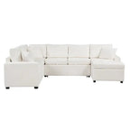 Modular Sectional Sofa With Pull-Out Sleeper Function - Convertible Couch Bed For Small Spaces
