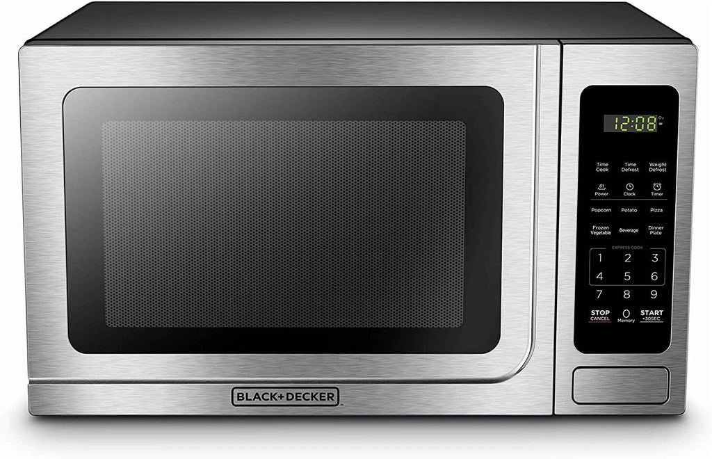 BLACK+DECKER 1.4 Cu Ft 1000 Watt Countertop Microwave Oven, Stainless Steel