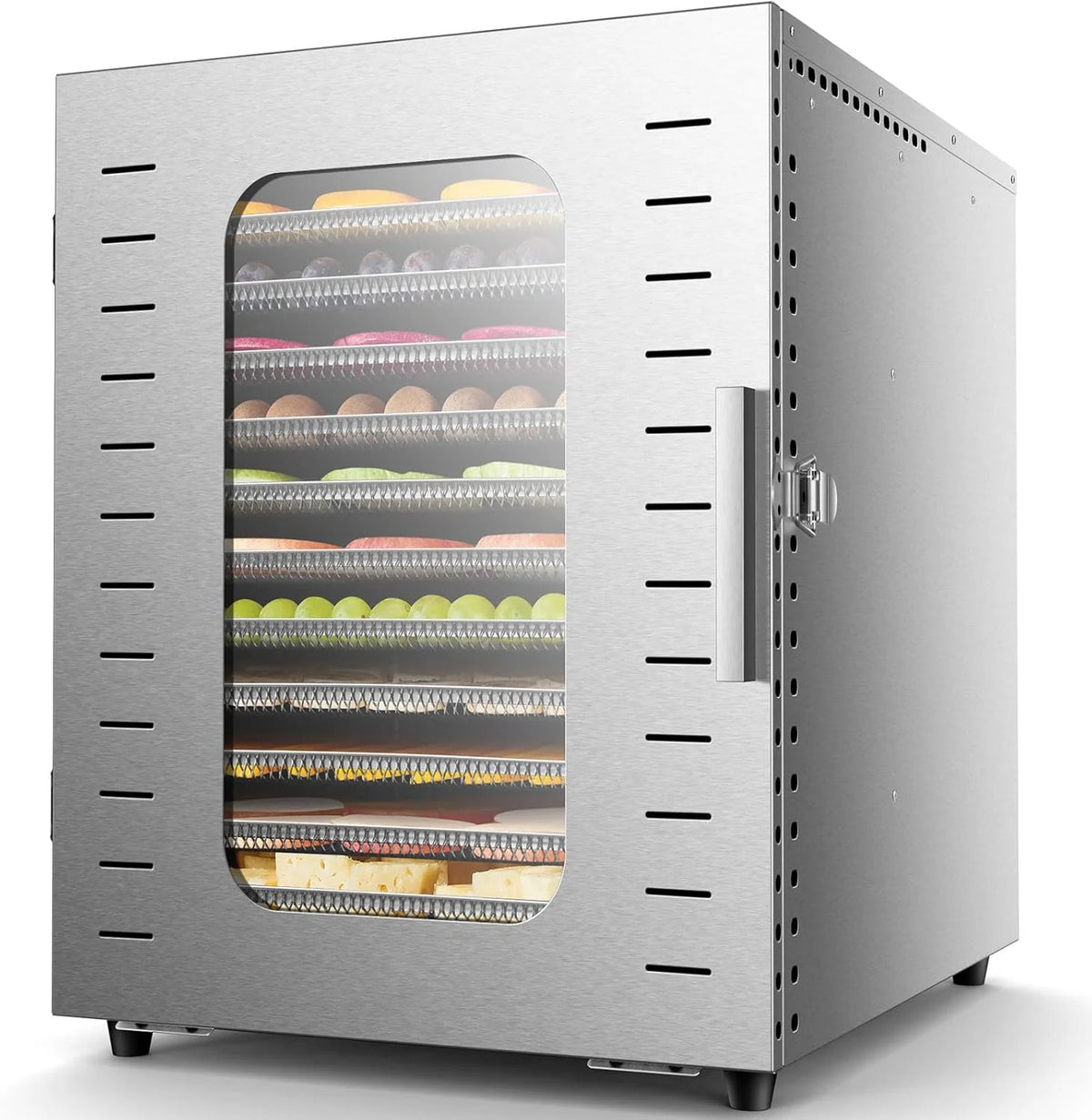 12-Tray 1200W Stainless Steel Food Dehydrator - Silver