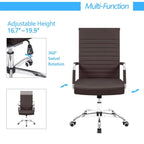 Ergonomic High-Back Office Chair With PU Leather Upholstery And 360-Degree Swivel